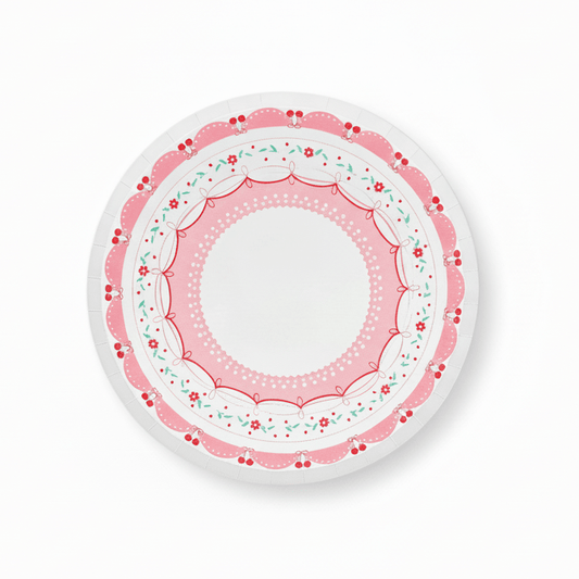 Cherry Coquette Dessert Plates 8" (8 pack) - themonogram manor 