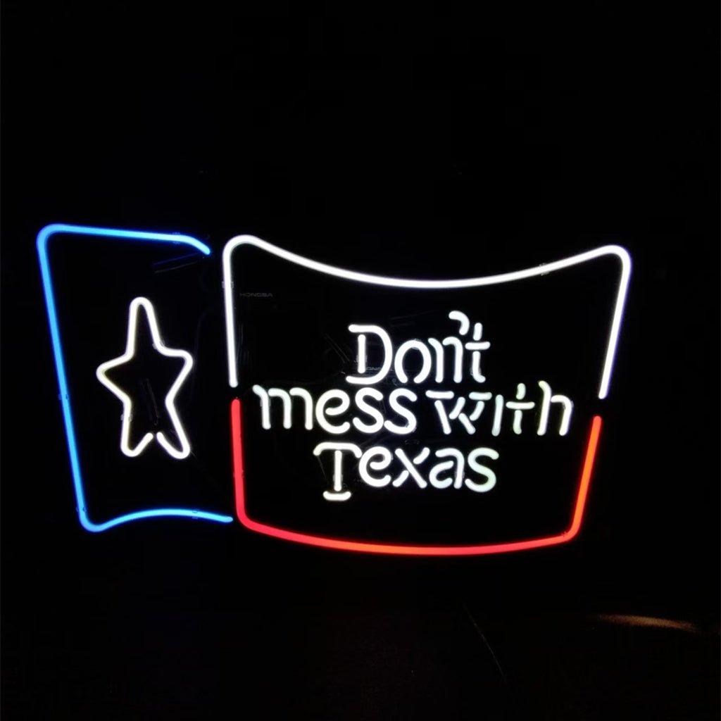 Don't Mess with Texas Lone Star Beer Neon Signs - themonogram manor 