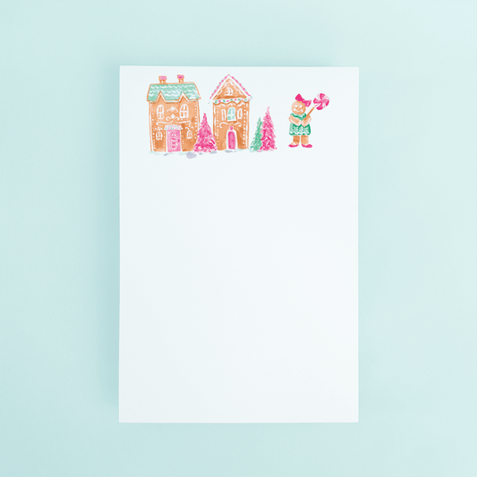 Gingerbread Village Notepad - themonogram manor 