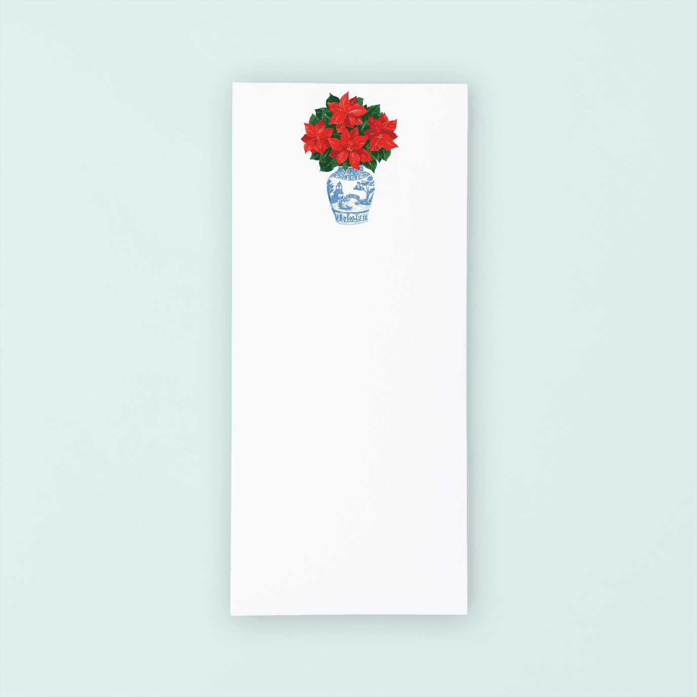 Chinoiserie Poinsettias List Pad - themonogram manor 
