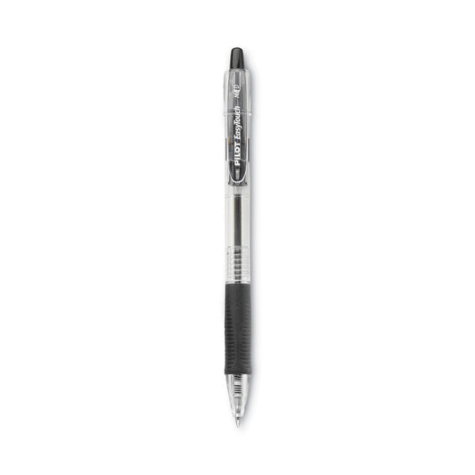 Pilot EasyTouch Ballpoint Pen, Retractable, Medium 1 mm, Black Ink, Clear Barrel, Dozen - themonogram manor 