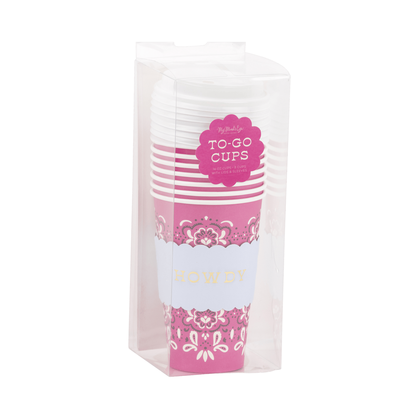 PLDSC11 - Cowgirl Pink Bandana To Go Cups - themonogram manor 