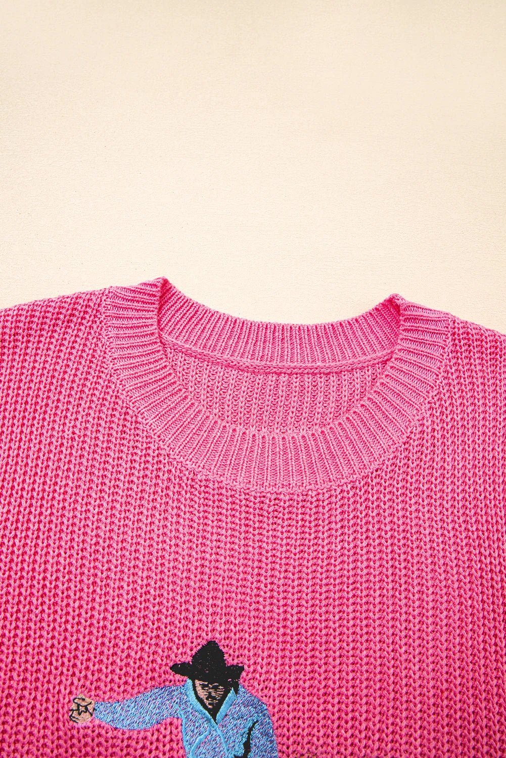 Western Cowboy Embroidered Round Neck Sleeveless Sweater - themonogram manor 