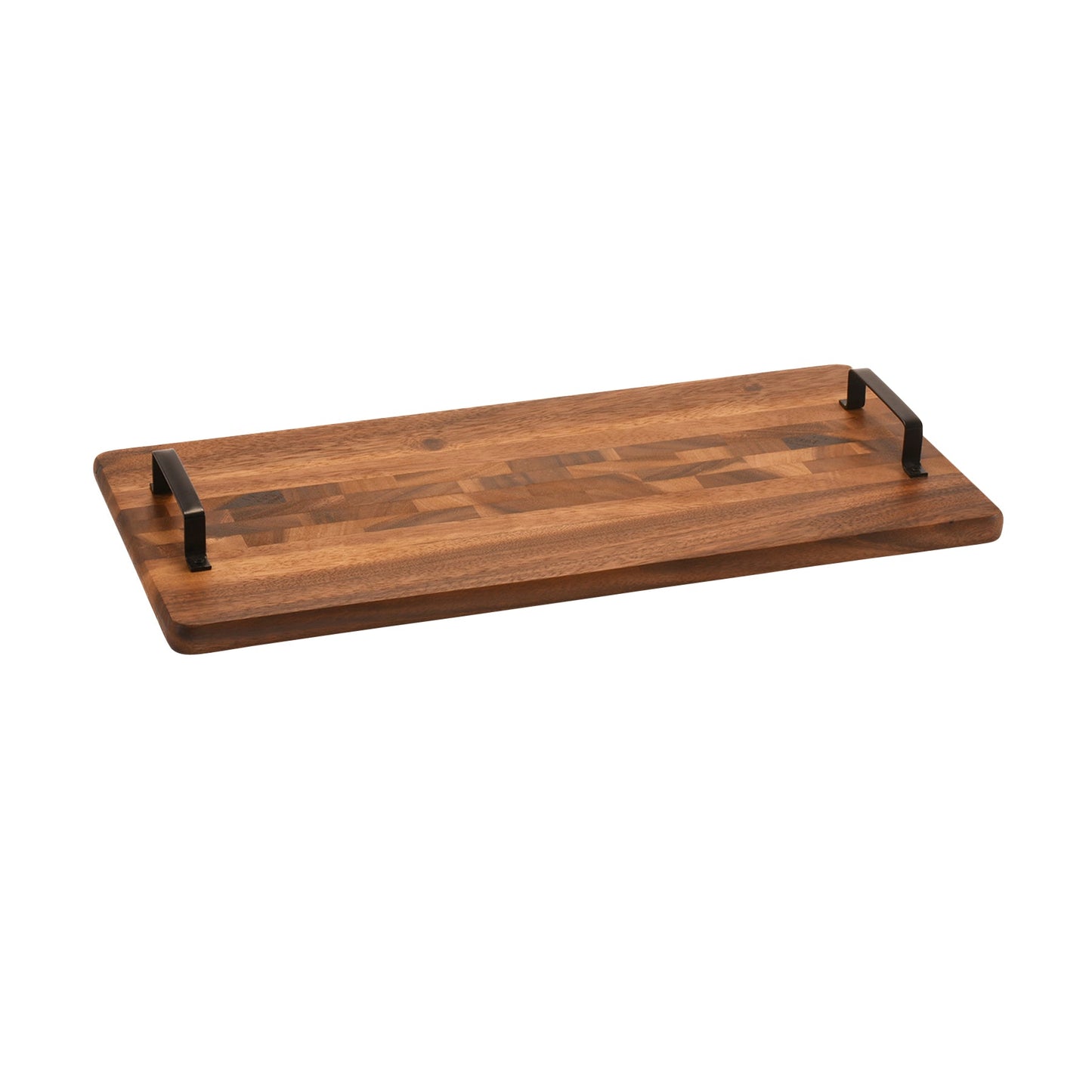 Acacia Serving Trays with Metal Handles - themonogram manor 