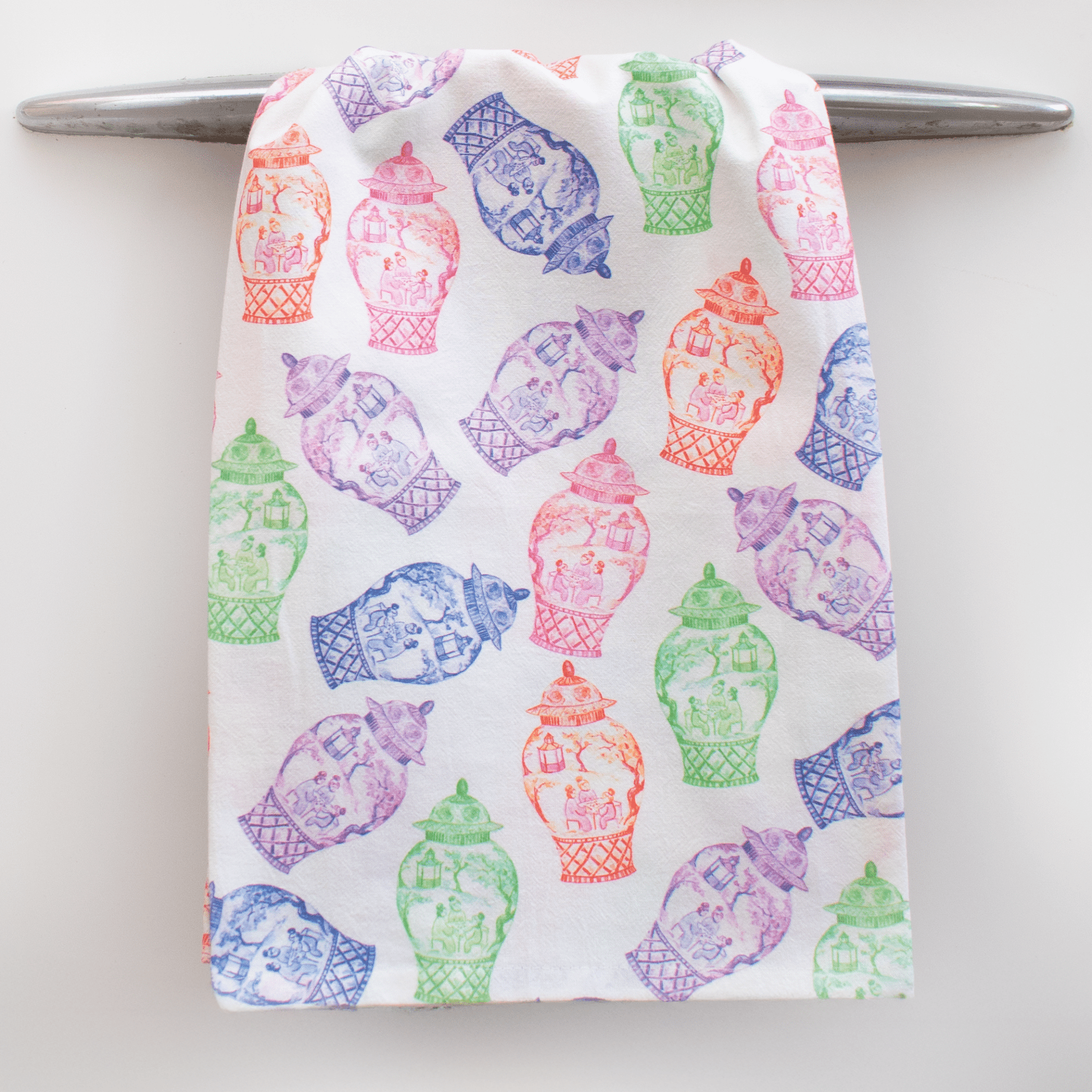 Colorful Ginger Jars Tea Towel - themonogram manor 