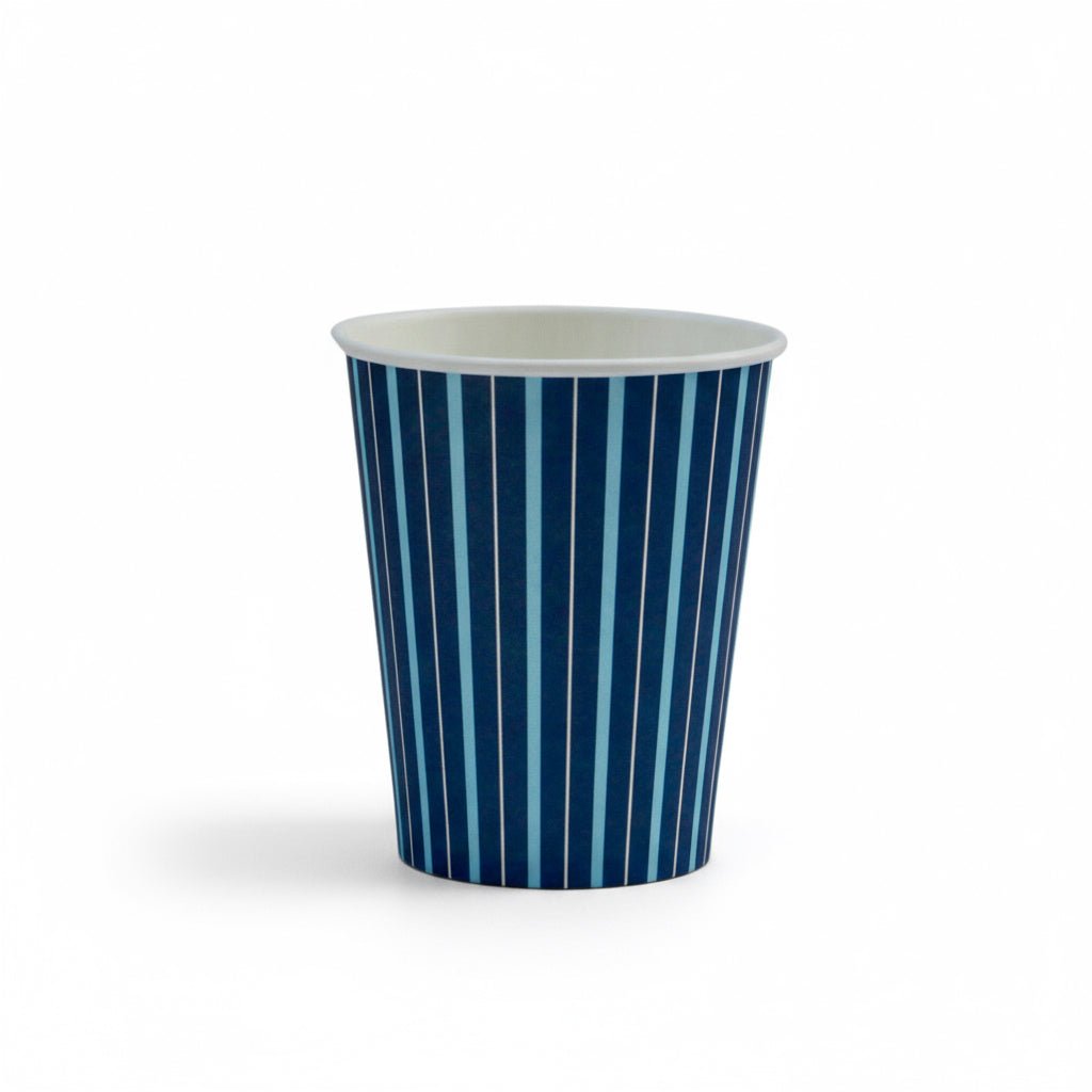 Navy Blue Fine Stripes Paper Cups (Set of 8) - themonogram manor 
