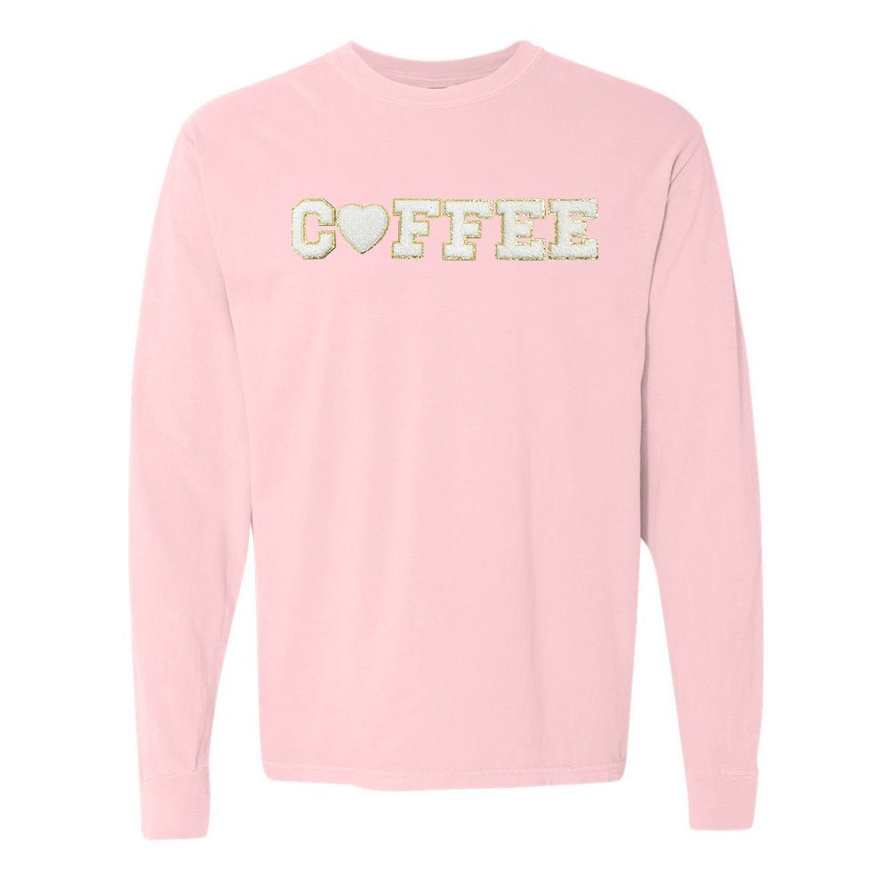 Coffee Heart Letter Patch Long Sleeve T-Shirt - themonogram manor 