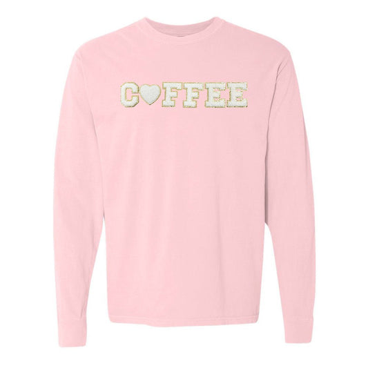 Coffee Heart Letter Patch Long Sleeve T-Shirt - themonogram manor 