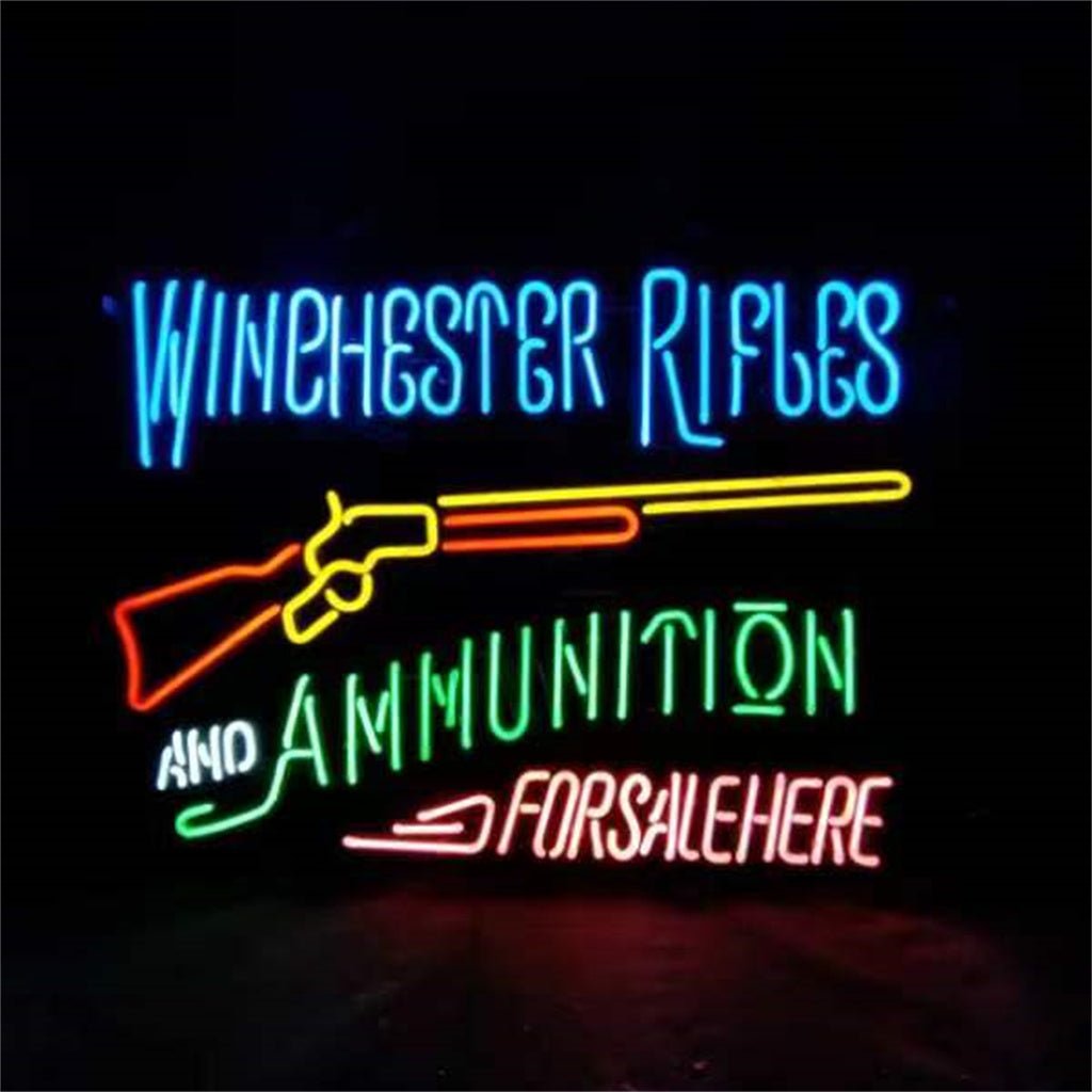 Winghester Rifles And Ammunition Neon Sign Light - themonogram manor 