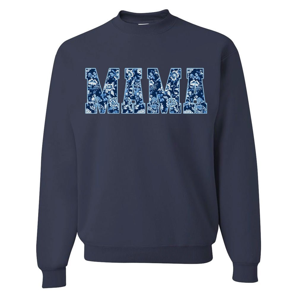 'Blue & White Chinoiserie 'Mama' Crewneck Sweatshirt - themonogram manor 