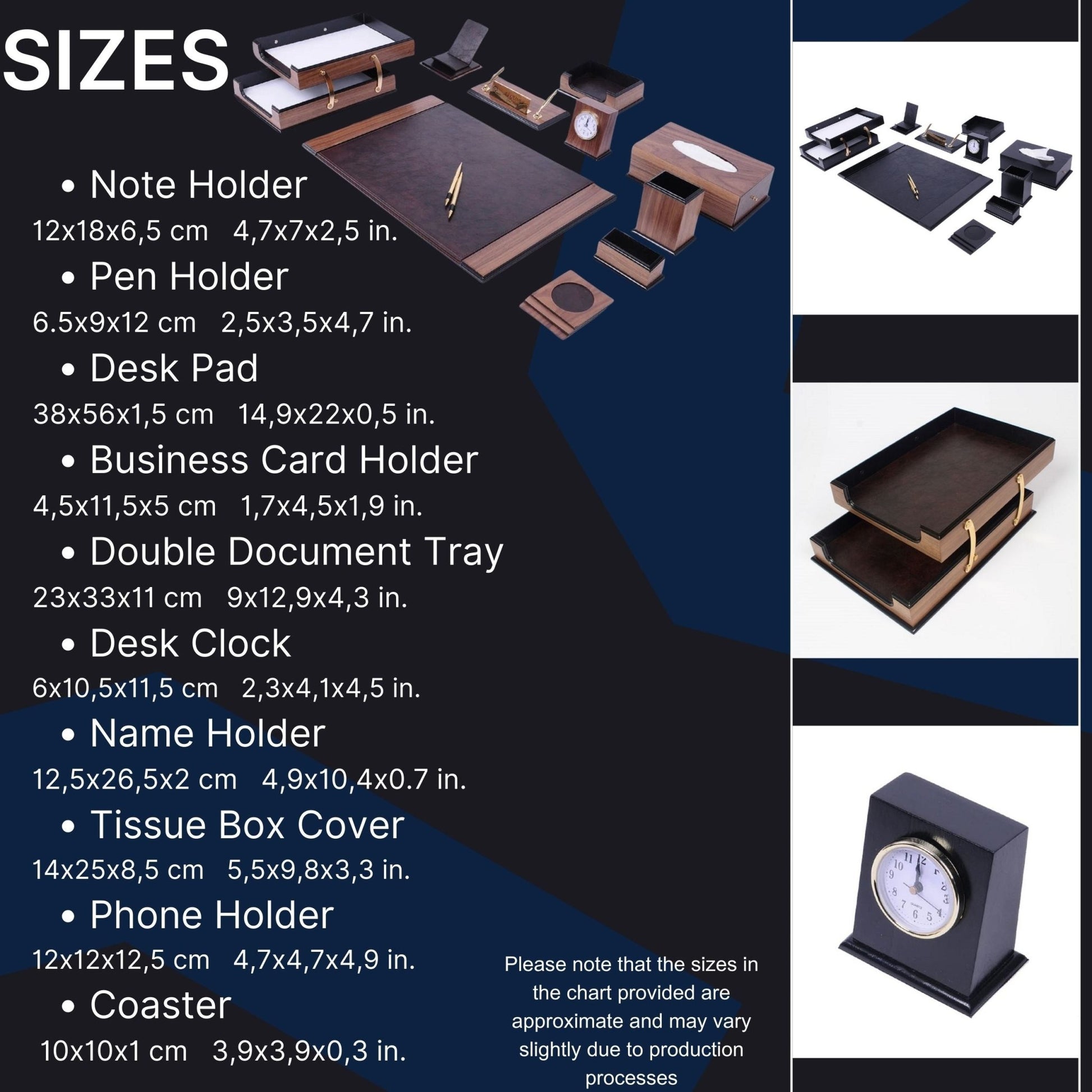 MOOG Prestige Personalized Wooden Brown Desk Set - 8 PCS - themonogram manor 