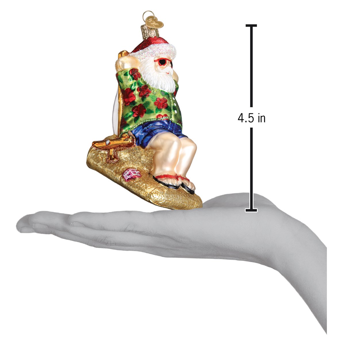 Sunning Santa Ornament - themonogram manor 