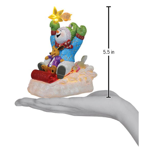 Star Powered Snow Boy Lighted Figurine - themonogram manor 