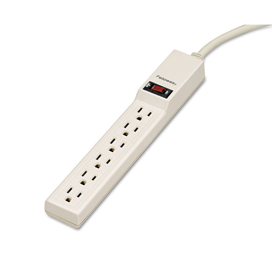 Fellowes Power Strip, 6 Outlets, 4 ft Cord, Platinum - themonogram manor 