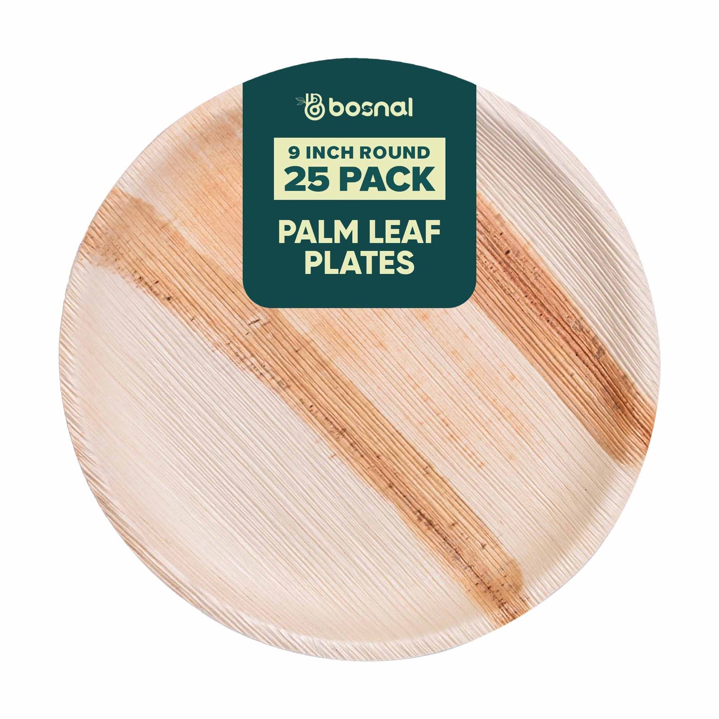 Bosnal - Palm Leaf Biodegradable Plates, 9 inch, Round - themonogram manor 