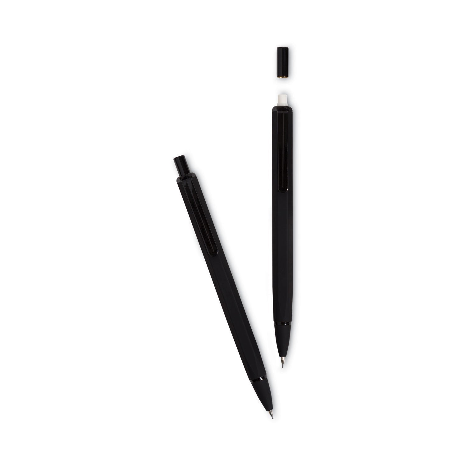 U Brands Cambria Soft Touch Mechanical Pencil, 0.7 mm, HB (2), Black Lead, Black Barrel, 12/Pack - themonogram manor 