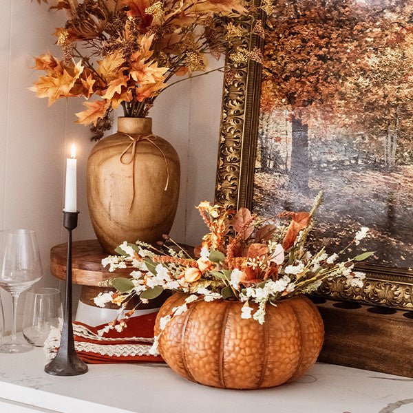 Indoor/Outdoor Metal Pumpkin with Lid - themonogram manor 