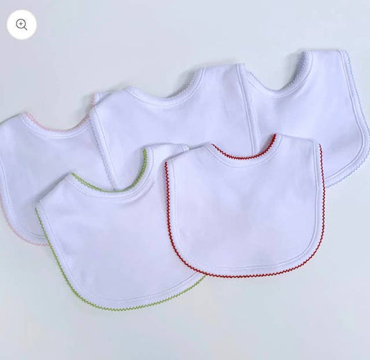 Picot Trim /Bib Newborn, Baby Gift, Embroidery, Monogram - themonogram manor 