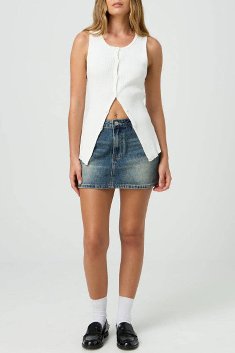 Classic Denim Mini Skirt - themonogram manor 