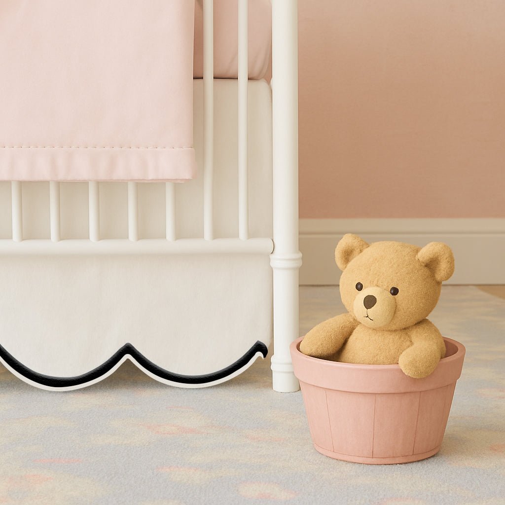 Scallop Embroidery Cotton Crib Skirt - themonogram manor 