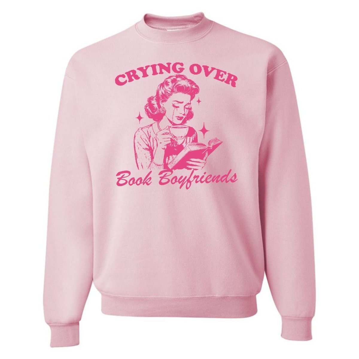 'Crying Over Book Boyfriends' Crewneck Sweatshirt - themonogram manor 