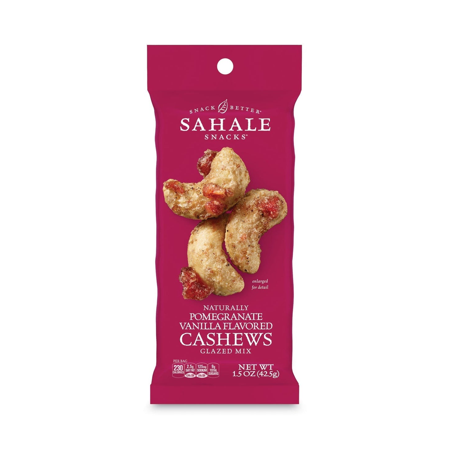Sahale Snacks Glazed Mixes, Cashew Pom Vanilla, 1.5 oz, 18/Carton - themonogram manor 