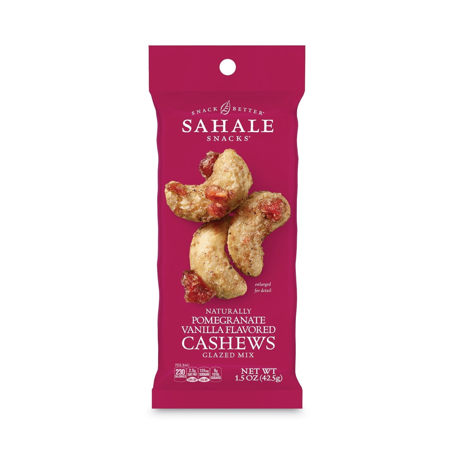 Sahale Snacks Glazed Mixes, Cashew Pom Vanilla, 1.5 oz, 18/Carton - themonogram manor 