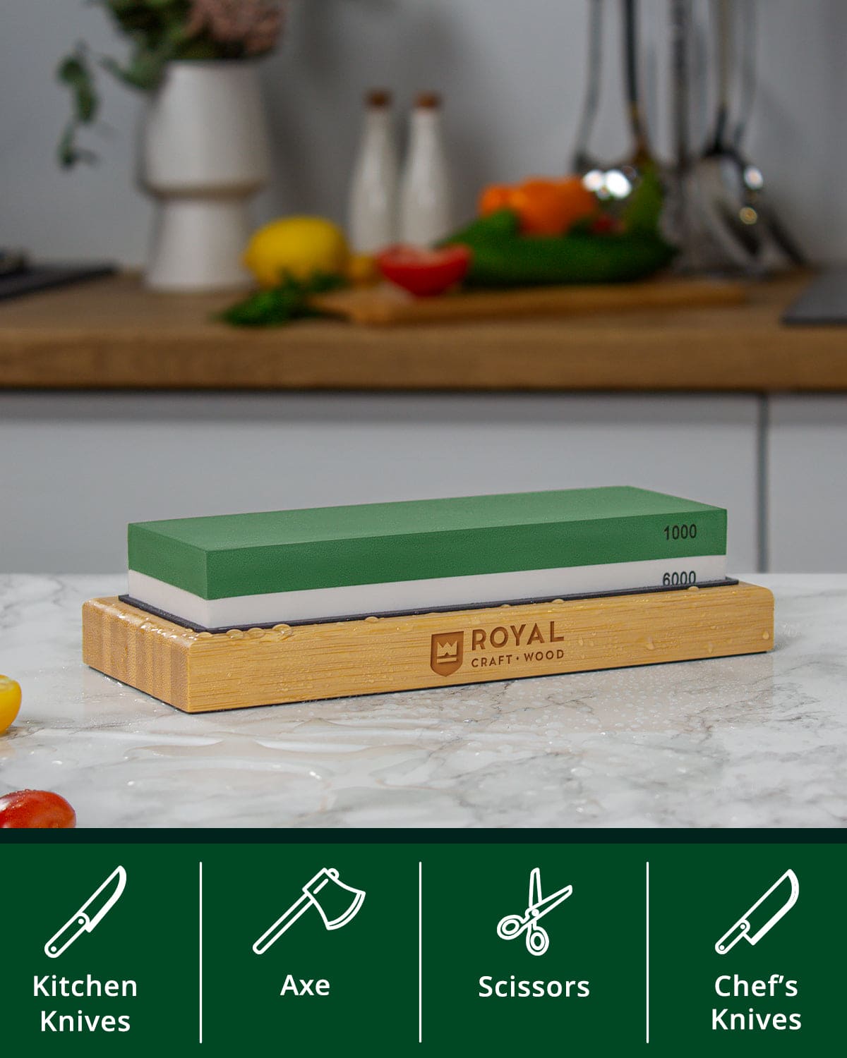 Whetstone Knife Sharpening Kit, White/Green - themonogram manor 