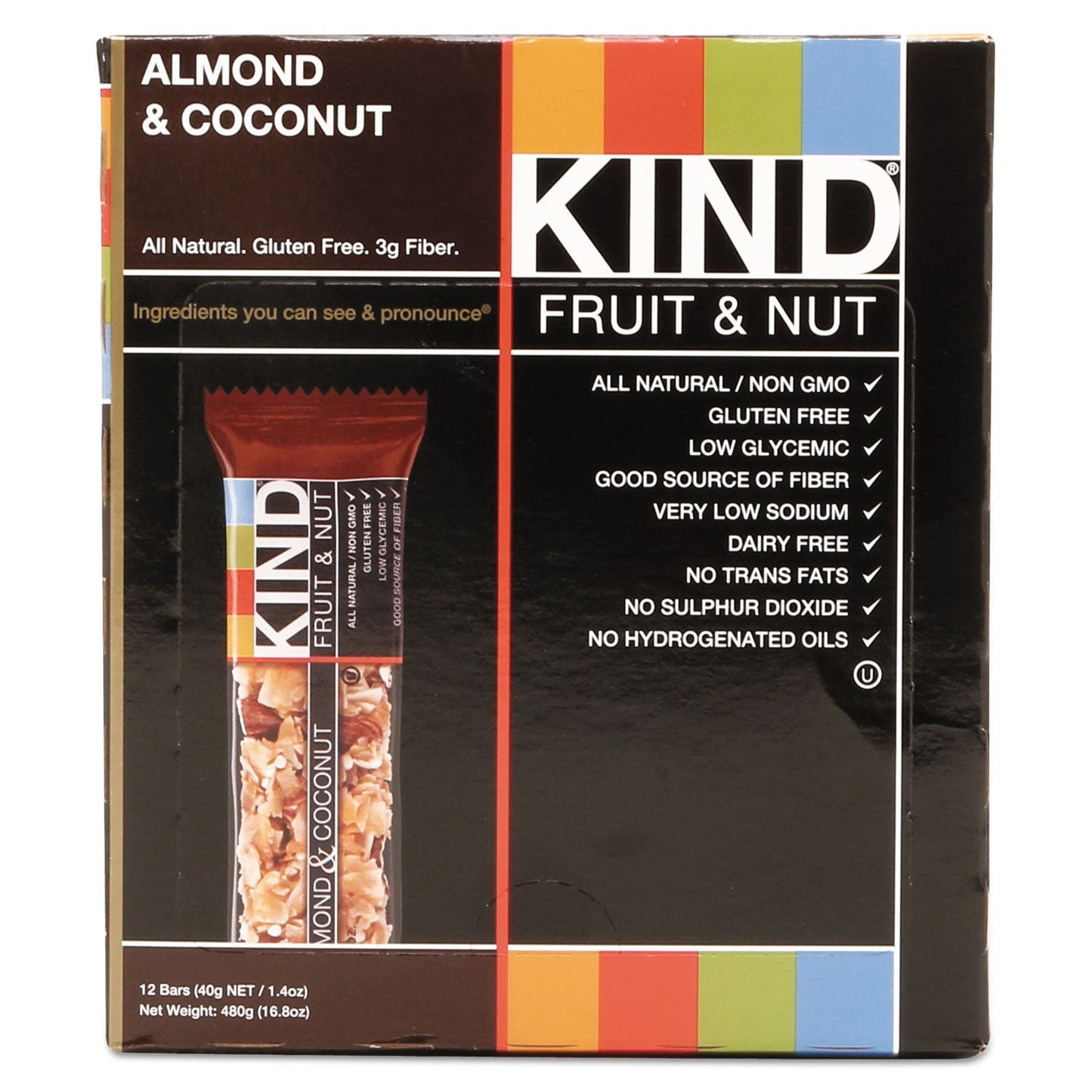 KIND Fruit and Nut Bars, Almond and Coconut, 1.4 oz, 12/Box - themonogram manor 