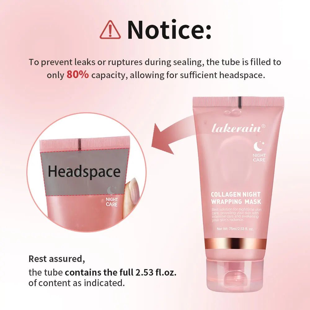 Collagen Overnight Wrapping Peel off Facial Mask Korean Collagen Night Wrapping Mask Deeply Hydrates Night Care Mask Cream 75Ml - themonogram manor 