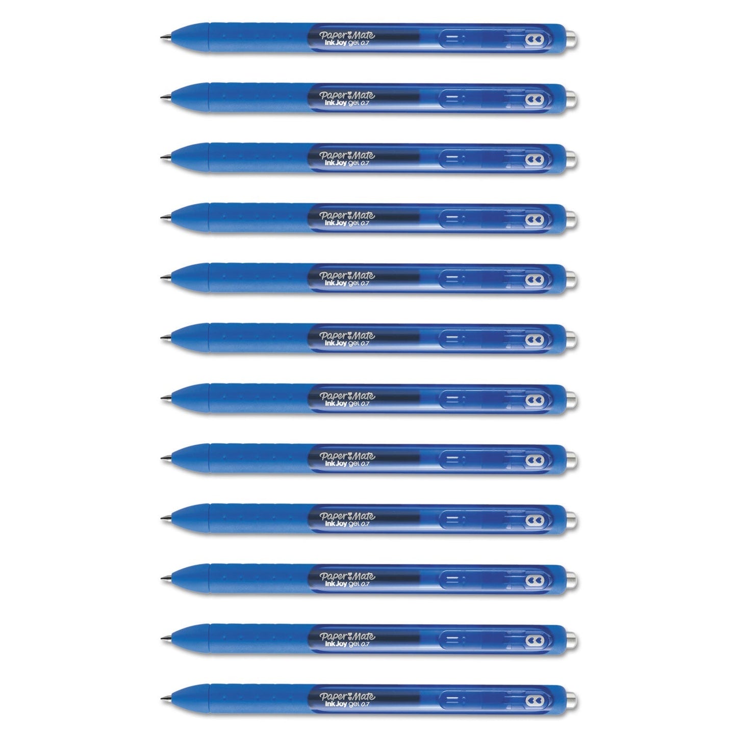 Paper Mate InkJoy Gel Pen, Retractable, Medium 0.7 mm, Blue Ink, Blue Barrel, Dozen - themonogram manor 