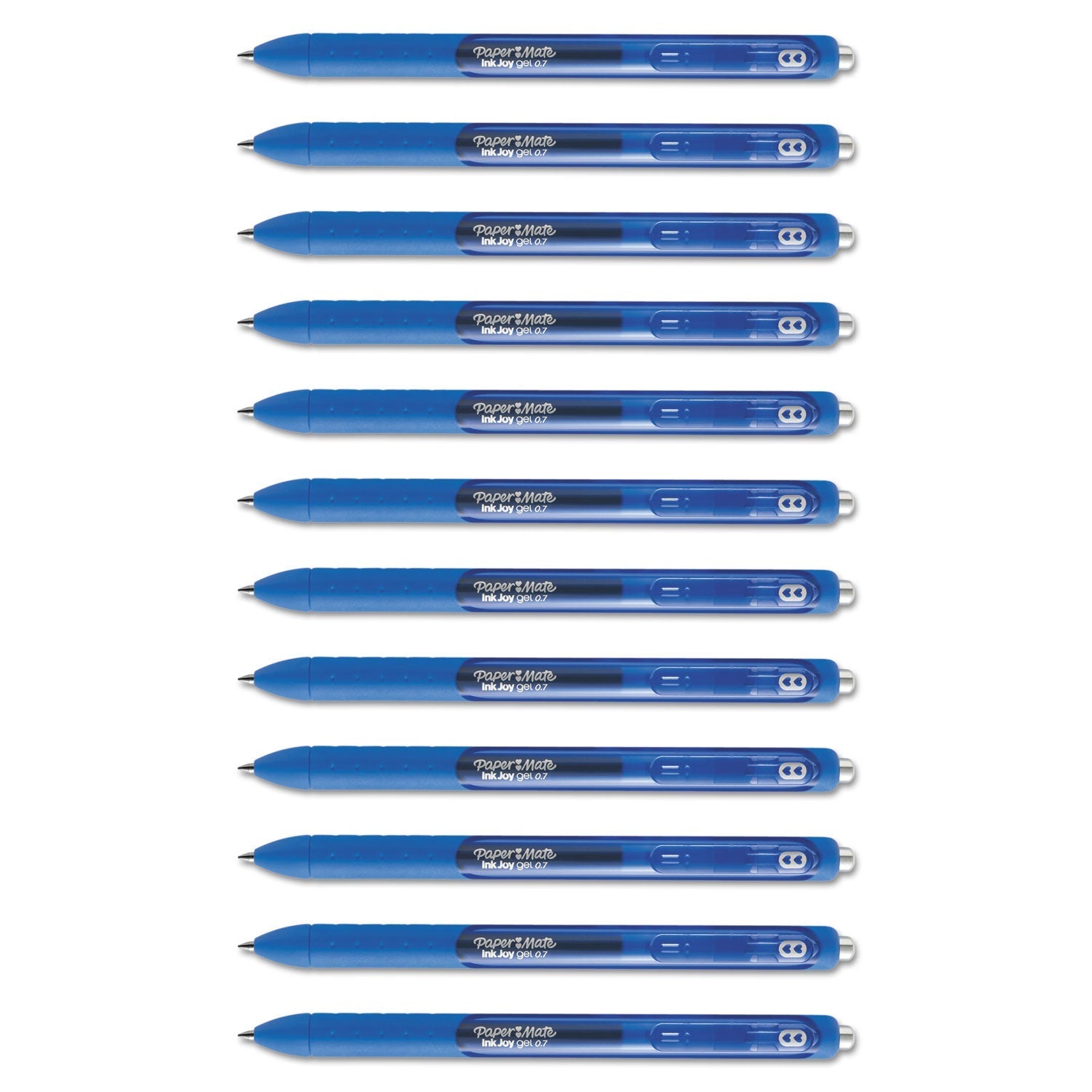 Paper Mate InkJoy Gel Pen, Retractable, Medium 0.7 mm, Blue Ink, Blue Barrel, Dozen - themonogram manor 