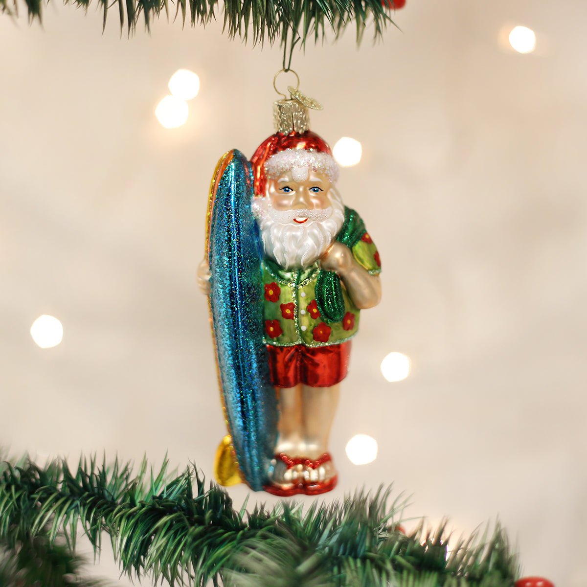 Surfer Santa Ornament - themonogram manor 