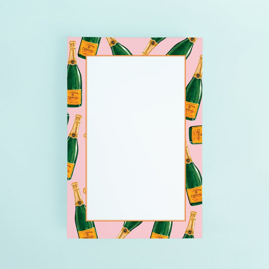 Champagne Bottles - Pink Notepad - themonogram manor 