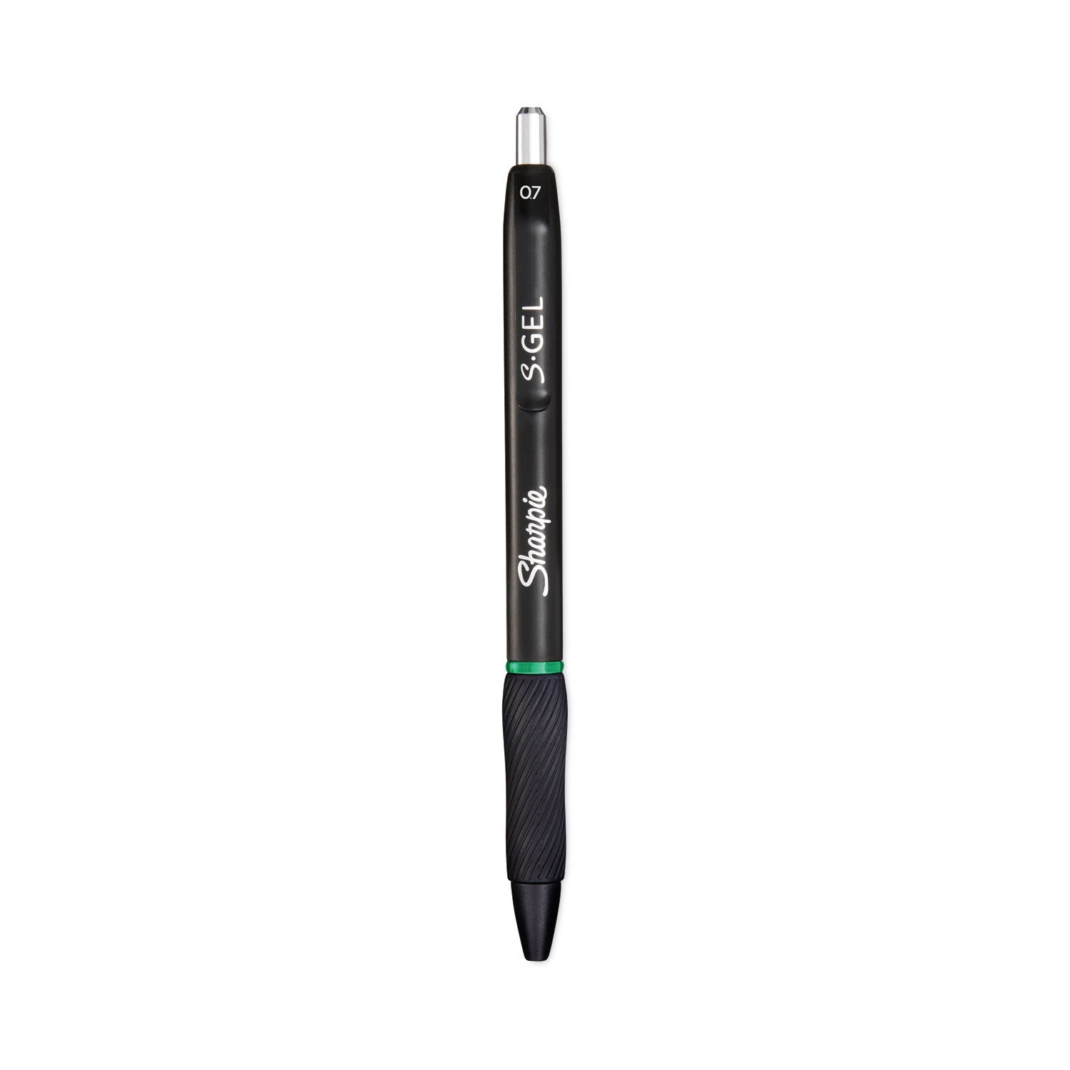 Sharpie S - Gel High - Performance Gel Pen, Retractable, Medium 0.7 mm, Green Ink, Black Barrel, Dozen - themonogram manor 