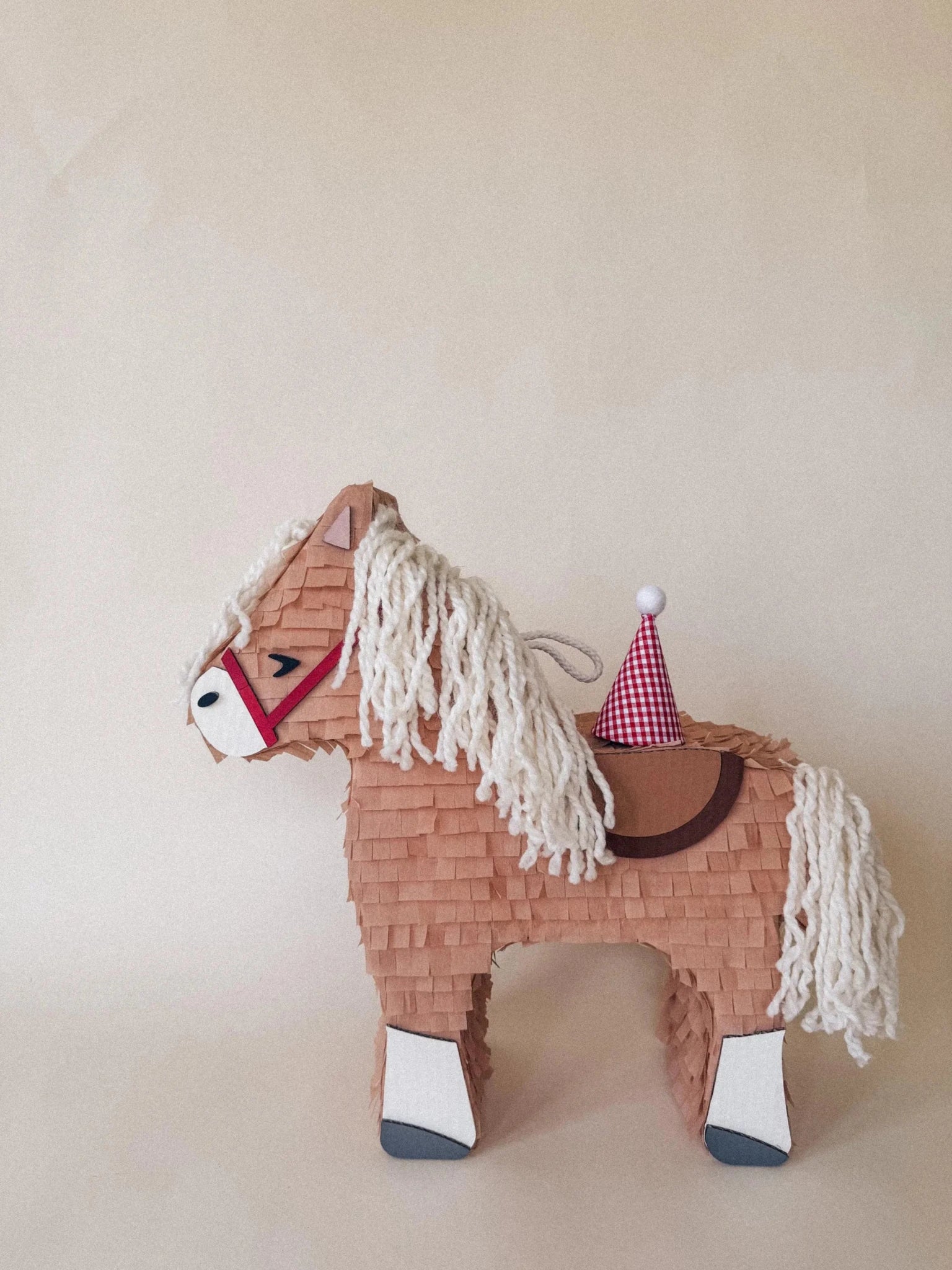 🐴 Birthday Horse Piñata – Handmade 22” Party Decoration with String Mane & Candy Holder - themonogram manor 