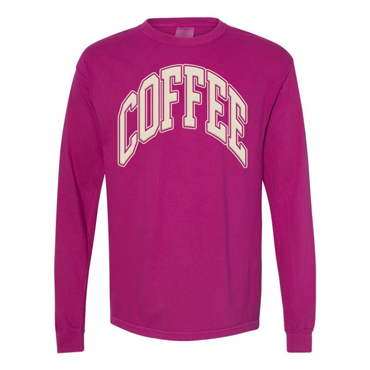 'Coffee' PUFF Long Sleeve T-Shirt - themonogram manor 