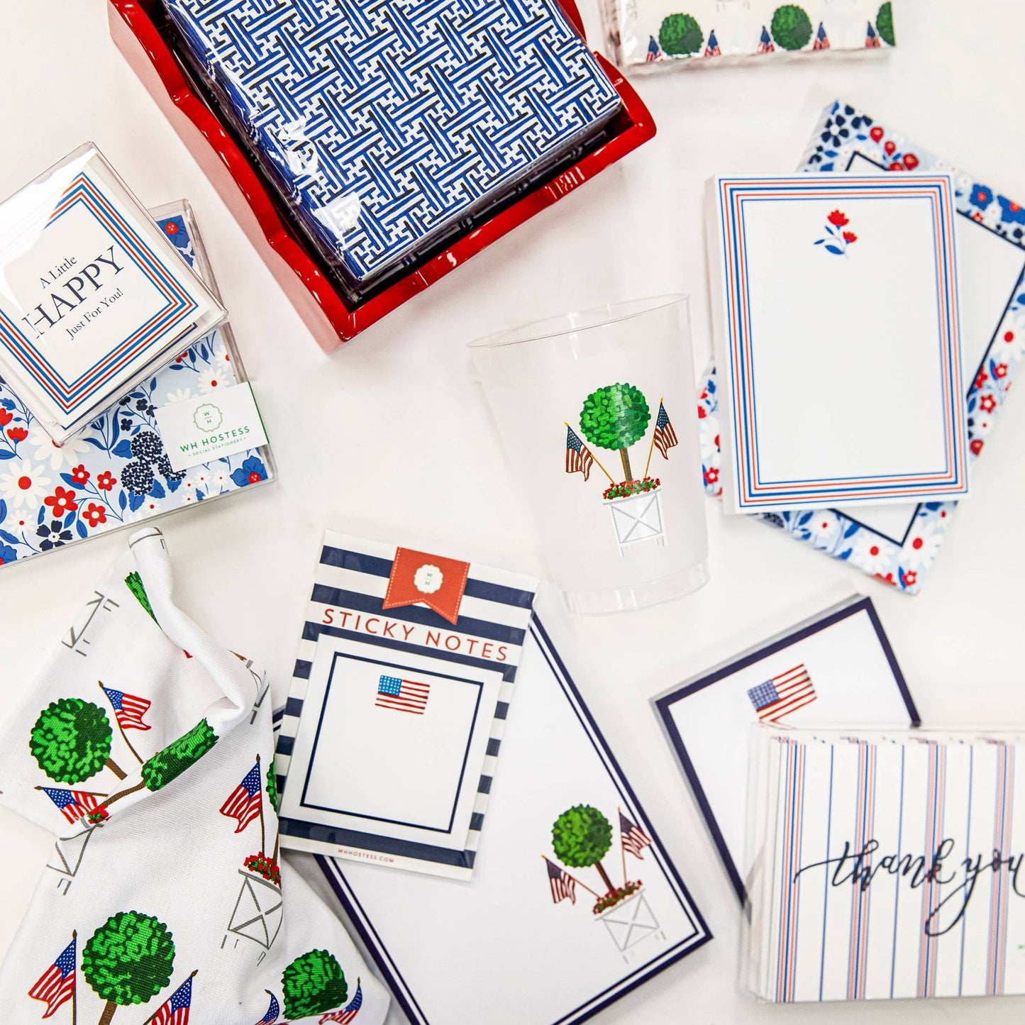 Patriotic Topiary Shatterproof Cups - USA - themonogram manor 
