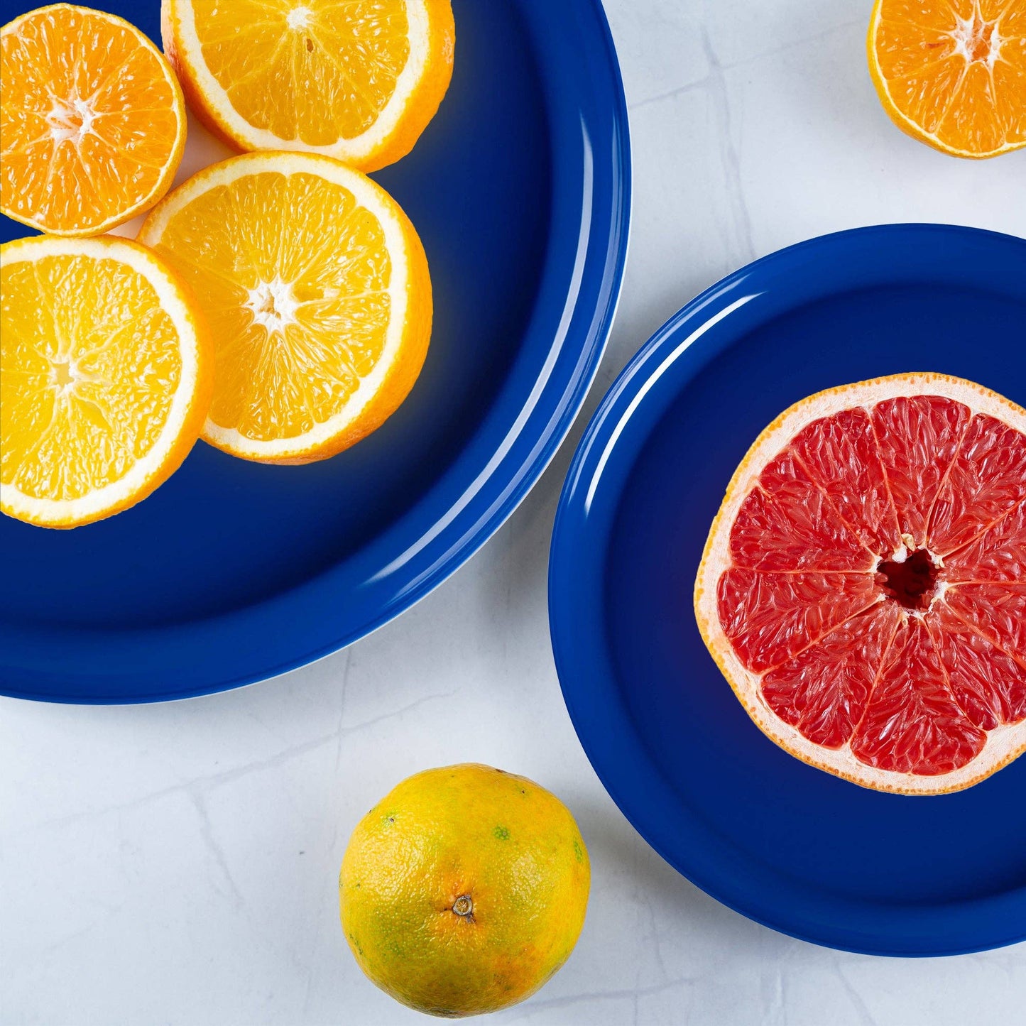 8.5" Blue Flat Round Plastic Appetizer/Salad Plates - 10 pcs - themonogram manor 