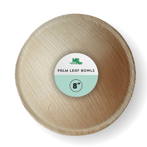 Palm Leaf Bowl 8 Inch Round (240 Pack) - themonogram manor 