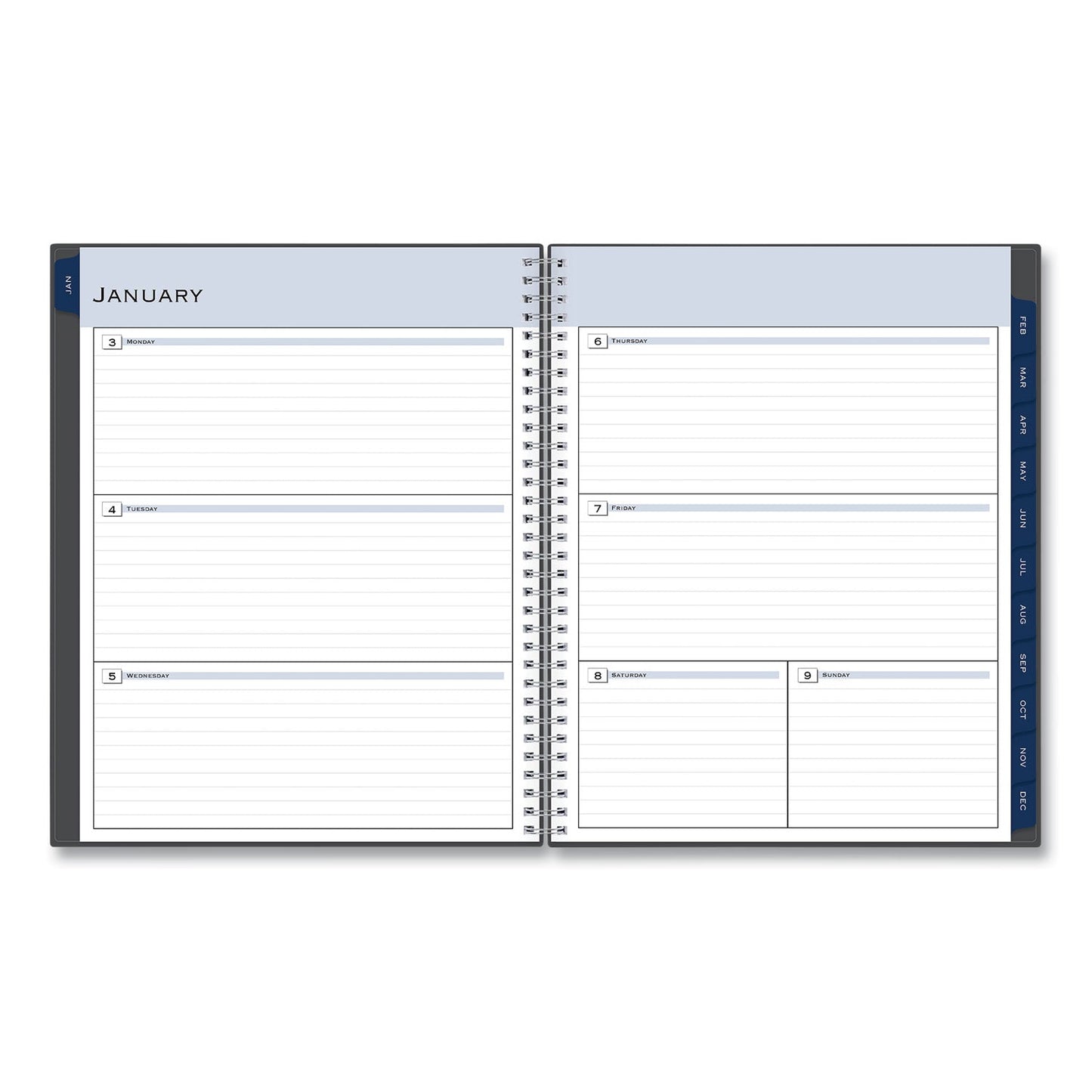 Blue Sky Passages Weekly/Monthly Planner, 11 x 8.5, Charcoal Cover, 12 - Month (Jan to Dec): 2023 - themonogram manor 