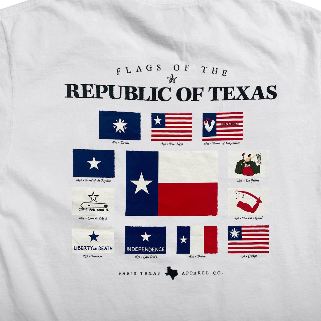 Flags of the Republic Pocket T-Shirt - White - themonogram manor 