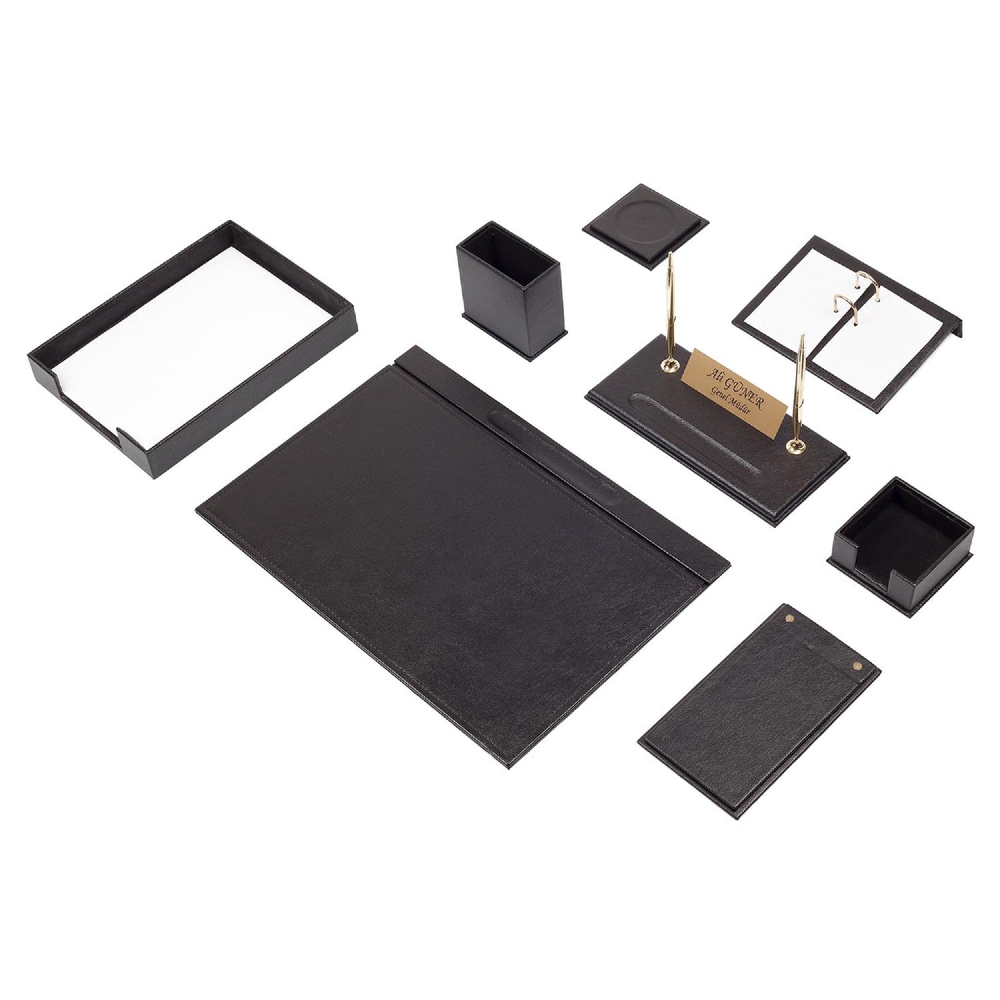 MOOG Leather Desk Set - Single Document Tray - Green - 10 PCS - themonogram manor 