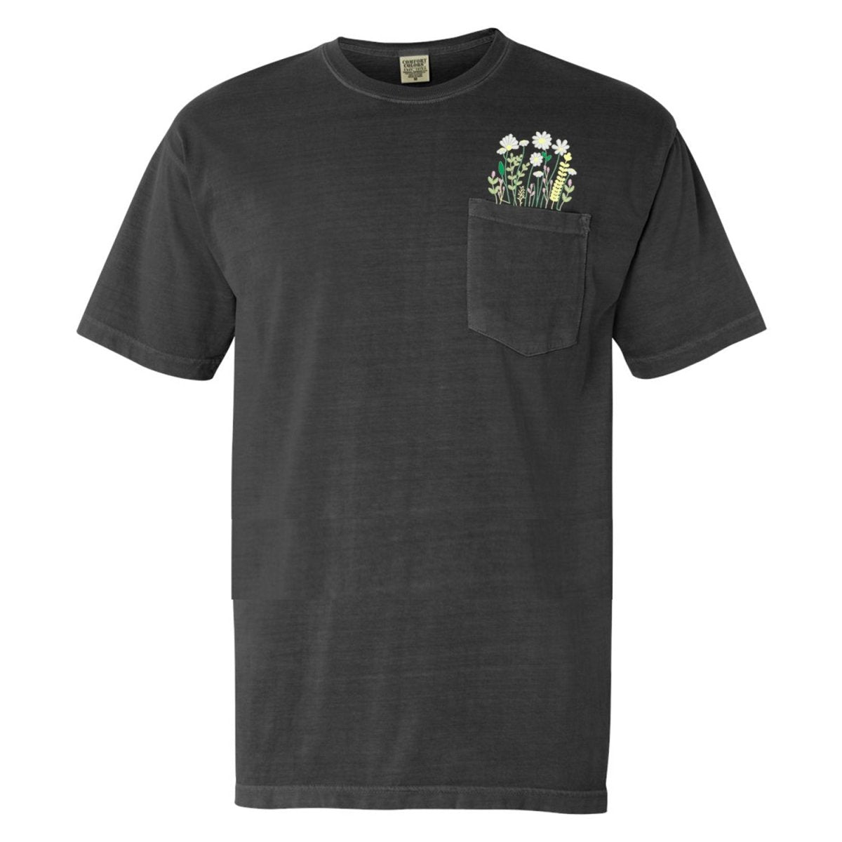 Embroidered 'Floral Pocket' Pocket T-Shirt - themonogram manor 