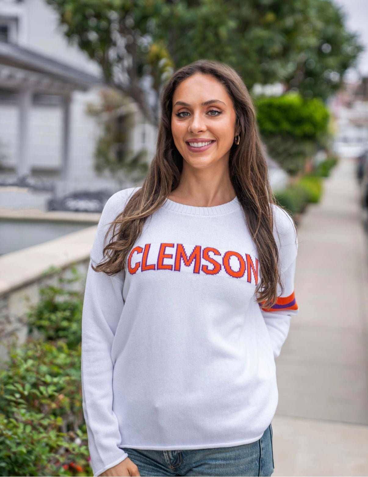 Clemson University Long Sleeve – Game Day Cotton Crew Neck - themonogram manor 