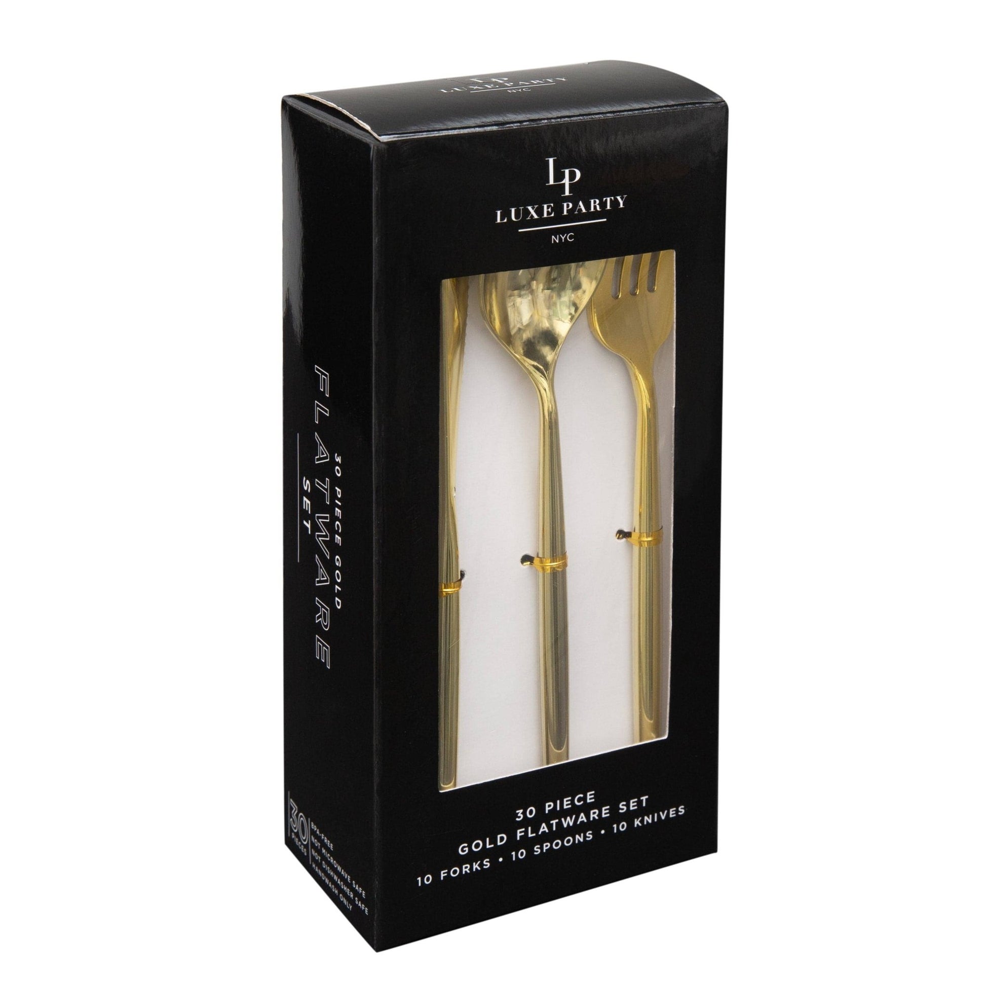 Matrix Gold Plastic Cutlery Set | 30 Pieces - themonogram manor 