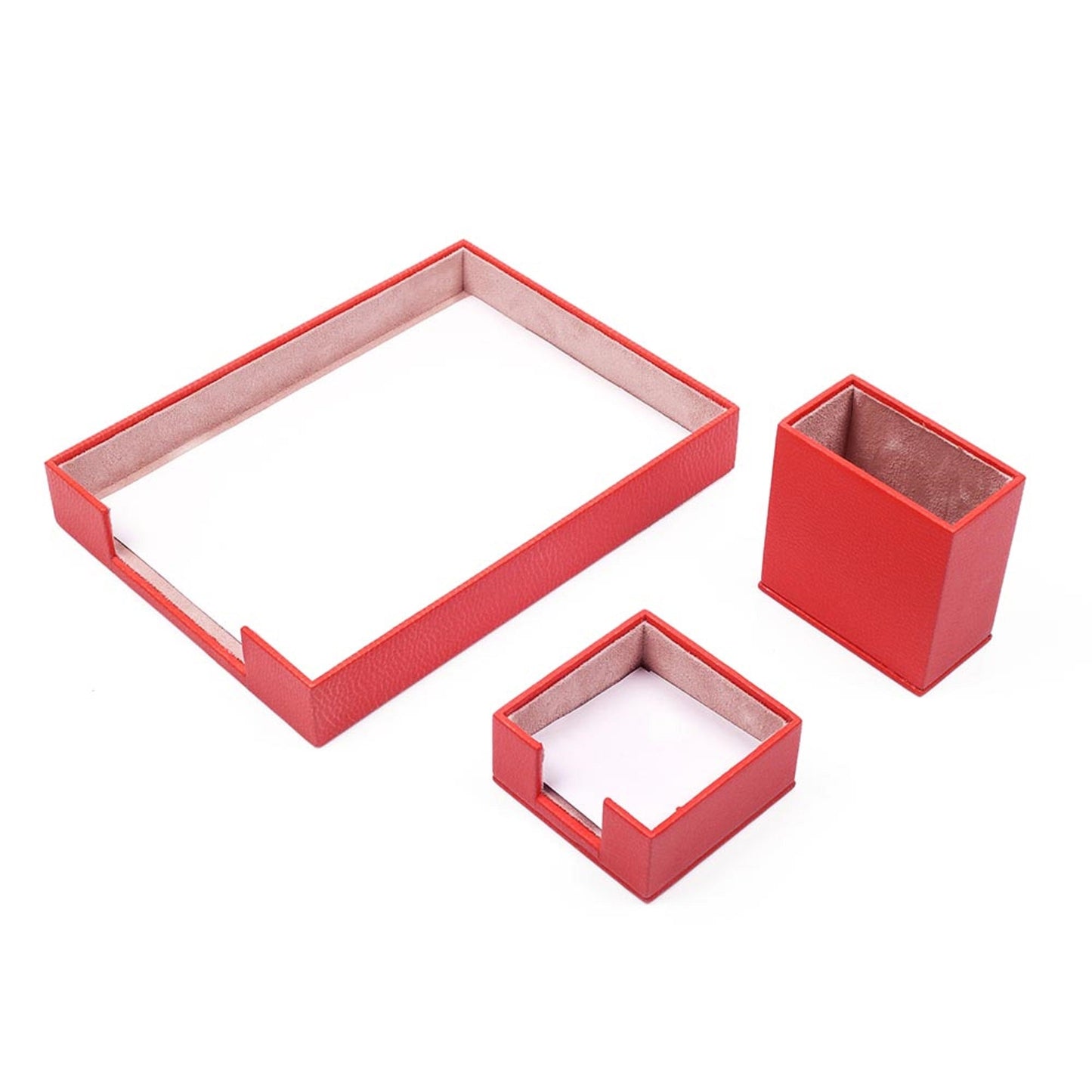MOOG Leather Desk Set - 3 Accessories - Single Document Tray - Green - 3 PCS - themonogram manor 