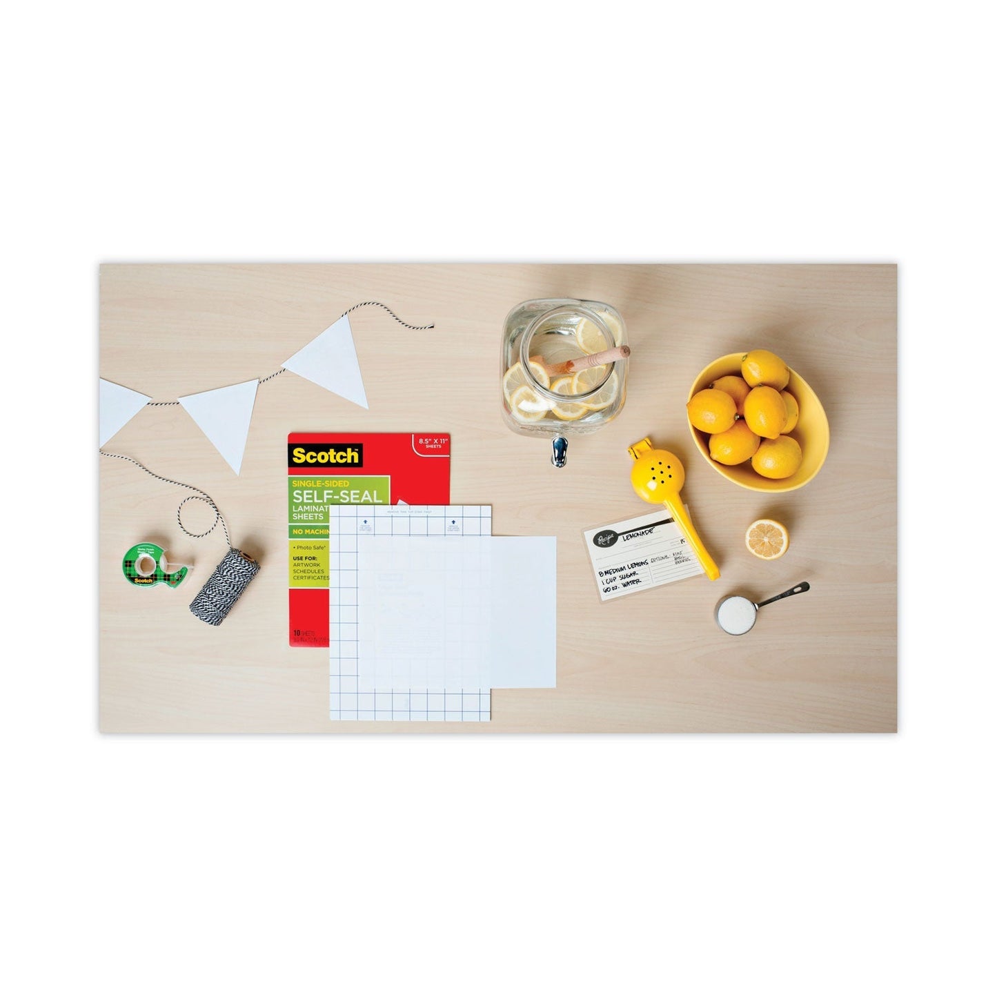 Scotch Self - Sealing Laminating Sheets, 6 mil, 9.06" x 11.63", Gloss Clear, 10/Pack - themonogram manor 