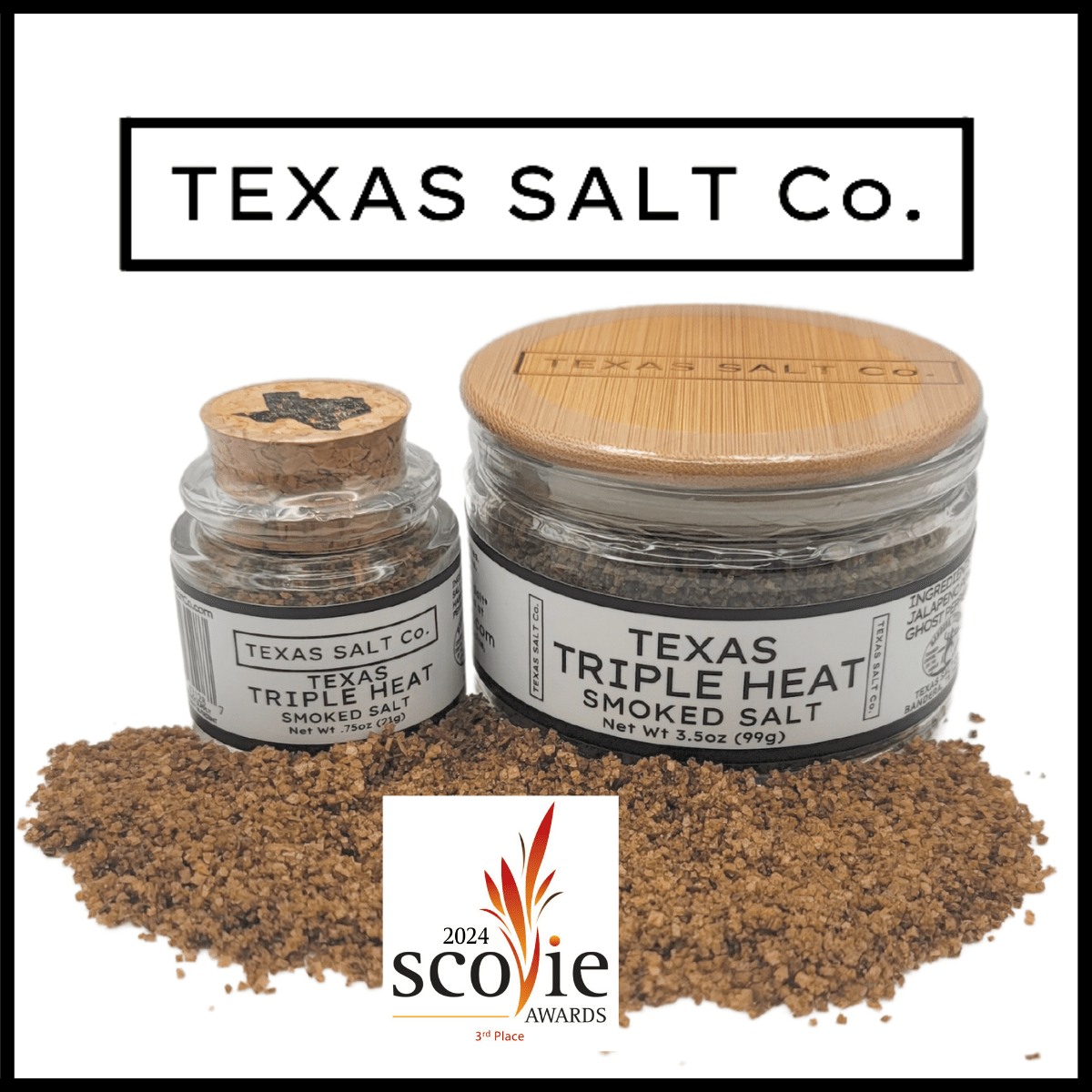 Texas Triple Heat Smoked Salt - themonogram manor 