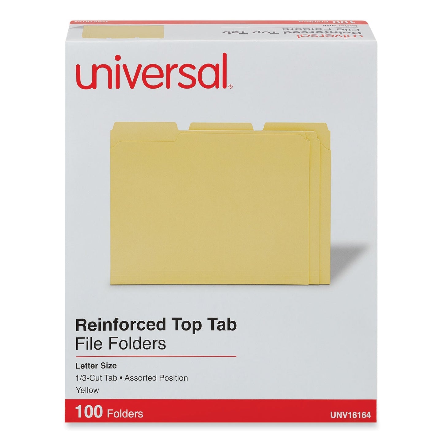Universal Reinforced Top - Tab File Folders, 1/3 - Cut Tabs: Assorted, Letter Size, 1" Expansion, Yellow, 100/Box - themonogram manor 